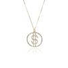 Colgante de Diamante Dólar Redondo de Personalidad Europea y Americana Collar con Símbolo de Dólar de Moda de Alto Sentido Venta Caliente de Amazon