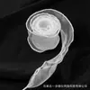 Cordones de Cinta al por Mayor Organza Chifón Encaje Transparente Estilo Ballet Estilo Coreano Hebilla de Perla Cuerda de Cordón para Zapatos Blanco Roto