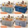 Mesa Calefactora Rectangular Plegable de Bambú para Uso Doméstico, 1.2 Metros de Largo, Mesa Calefactora Simple de Invierno para Sala de Estar