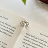 Anillo abierto con personalidad cruzada de cuerda de cáñamo de doble hilo desgastado retro de plata S925 estilo coreano de Kashite Corea del Sur para mujer