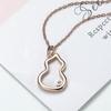 Japonês e coreano simples elegante xinyun pequena cabaça colar de nicho feminino design de alto sentido 18k rosa pingente de ouro atacado