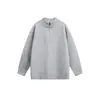 Suéter de punto con media cremallera estilo retro minimalista moderno estilo "old money" para hombre, otoño, corte holgado, versátil, casual.