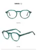 Armação de Óculos Redonda Versátil Retro Simples de Acetato para Mulheres com Lentes Planas de Alta Qualidade Que Podem Ser Combinadas com Armações para Miopia