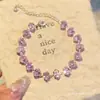Venta directa del fabricante: Pulsera Rosa con Base Dorada, Estilo Ovalado de Moda, Moda Europea y Americana, Zirconia Dulce y de Lujo Ligero