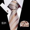 Corbata azul de tres piezas para hombre, corbata formal, suministro directo de fábrica, transfronterizo