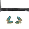 Pendientes de Mariposa con Zirconia Imitación Turquesa y Perla, Estilo Palacio, Diseño de Nicho, Pendientes de Gama Alta al por Mayor