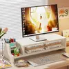 Suporte Ajustável em Altura para Computador, Suporte de Posicionamento de Monitor para Mesa de Escritório, Mesa de Trabalho com Prateleira de Armazenamento com Gaveta, Suporte para Laptop