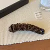 Presilha de Banana Leopardada Estilo Retrô Hong Kong Personalizada para Mulheres Estilo Coreano Moda de Alto Padrão Elegante Presilha Vertical para Rabo de Cavalo Versátil
