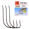Anzol Gancho com Espinho para Tubo Ftk 10 Peças Anzol de Pesca com Argola Aço de Alto Carbono Pesca de Plataforma Carpa Crucian Peixe-listrado Atacado Transfronteiriço