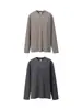 Ropa para Hombre Jiezhan Rayas Cuello Henry Old Money Manga Larga 26 Otoño Nueva Llegada Bloque de Color Unisex Holgada Casual Camiseta para Hombres y Mujeres