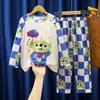 Pijama para Niños Traje de Manga Larga Primavera y Otoño Pijama para Niñas Ropa de Casa para Niños Ropa de Bebé de Dos Piezas Ropa Infantil Tailandesa