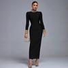 Vestido de Festa Elegante com Tiras e Bordados Pesados, Novo Luxo Europeu e Americano, para Eventos Sociais, Feminino