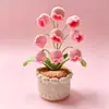 En Stock Tejido a Mano 9 Cabezas Muguete Lindo Hilo de Cuatro Hebras Planta en Maceta Decoración de Escritorio Adorno Planta Artificial en Maceta Venta al por Mayor