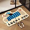 Alfombra de Piso para Baño Suave Tierra de Diatomeas Absorbente Felpudo para Puerta Baño Antideslizante Alfombra para Pies Estilo Antiguo Alfombra para Puerta de Inodoro Hogar
