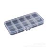 Caja de almacenamiento de plástico PP de 1,5 cm de alto fija de 10 rejillas accesorios caja divisoria para cuentas caja de almacenamiento de silicona para nariz para gafas