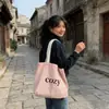 2026 Bolso de Lona con Letras de un Solo Hombro Estilo Ins, Bolso de Tela Estilo Perezoso, Bolso de Lona para Estudiante Japonés, Bolso Cruzado