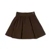 Ropa infantil Nuomi Wanzi, falda de línea A de cintura alta estilo bosque para niñas, falda corta simple de algodón puro para otoño, falda midi que realza la altura