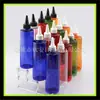 Garrafa de 250ML ombro reto tampa pontuda tampa pontuda PET sub-garrafa embalagem cosmética garrafa plástica vazia
