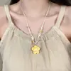 Nuevo Collar Colgante de Flores Dulce y Fresco para Mujer, Cadena para Clavícula Estilo Vacaciones de Verano en la Costa, Accesorio Versátil de Nicho