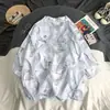 Moda Primavera y Verano 2024 Marca de Ropa Bata Tie-dye de Grulla Estilo Coreano para Hombre Moda Guapo Estilo Harajuku Casual Chaqueta de Calle