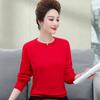 Mãe camisola das mulheres outono e inverno novo 40 anos de idade 50 meia-idade malha solta tamanho grande camisa base uma geração de cabelo