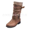 Juyuan Em Estoque Outono/Inverno 2026 Desejo Europeu e Americano Tamanho Plus Botas Femininas de Lã de Cano Médio Botas Martin