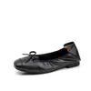 En Stock~ Zapatos Planos Retro de Boca Baja para Mujer, Zapatos Negros Versátiles de Suela Suave con Lazo, Bailarinas Ultra Suaves