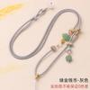 Cuerda de collar de jade y oro con hebilla de seguridad de jade, cordón para tarjeta de identificación, cuerda de collar tejida a mano fina, venta al por mayor