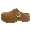 Zapatos retro estilo Birkenstock para mujer que aumentan la altura, nuevos mocasines versátiles de otoño 2026 con punta cerrada, de moda para mujer