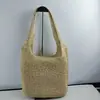 2026 Verano Nuevo Bolso de Hombro Tejido a Mano de Gran Capacidad Color Sólido Moderno Versátil Bolso para Vacaciones en la Costa Playa para Mujer