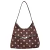 Bolso de hombro de lunares para mujer, nuevo estilo 2026, retro, gran capacidad, bolso tote, versátil, adecuado para ir al trabajo, bolso bandolera de gamuza