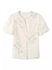 Nova Camisa Guofeng Estilo Clássico Jiangnan Feminina Manga Curta Solta
