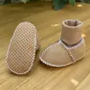 Zapatos para bebé y niño pequeño de otoño e invierno con pelo integrado, forro polar, rizo grueso, suela suave de algodón, zapatos y calcetines
