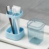 Suporte de Escova de Dentes Criativo e Simples para Uma Escova, Copo de Enxaguante Bucal Doméstico Combinando com Artigos de Higiene Pessoal do Banheiro Prateleira de Armazenamento para Escova de Dentes