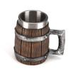 Caneca de Cerveja Personalidade Criativa Barril de Madeira Aço Inoxidável Grande Capacidade Copo de Água para Bar Simulação de Caneca Vintage Decoração de Bar