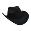 Sombrero vaquero de moda sombrero de lana sombrero de jazz sombrero retro de ala ancha sombrero de copa negro sombrero europeo y americano de ala curva entrega de una pieza