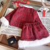 Traje estilo Chanel para niña Invierno Nueva Moda Abrigo Falda Conjunto de dos piezas AWA069