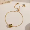Collar Resistente al Agua de Acero Inoxidable Ojo del Diablo Pulsera de Acero de Titanio Oro de 18K Set de Joyería Ajustable Moda Femenina Transfronteriza