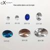 Acrílico Taiwan Oval Satélite Superfície Pontiaguda Furo Duplo Fundo Plano Strass Costurado à Mão DIY Acessórios de Joalheria