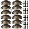 Juego de 12 Cajones Finos, Conchas, Láminas de Hierro, Tiradores Retro, Tiradores de Gabinete Semicirculares, Decoración para el Hogar, 82mm Pasado de Moda