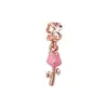 Joyería de Plata Vintage Cuentas de Agujero Grande AMOR Sol Corazón Flor de Cerezo Rosa Torre Eiffel Colgante Accesorios para Pulsera DIY