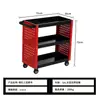Carro de Herramientas de Tres Niveles Tipo Cajón, Carro de Herramientas para Reparación de Automóviles Específico del Fabricante, Carro de Empuje y Tracción, Carro de Herramientas Móvil Multifuncional
