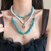 Juego de collar de perlas de concha de la serie marina, cadena para clavícula de temperamento de alta gama, joyería para mujer