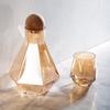 Tetera de Vidrio para Agua Fría Hogareña Hexagonal Diamante Jarra de Agua para Jugos Vaso para Jugos Colorido Galvanizado Juego de Vasos de Agua Frío