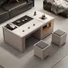 Mesa de Chá Gongfu para Sala de Estar Mesa de Preparo de Chá Automática para Uso Doméstico Mesa de Chá para Escritório Mesa de Chá Integrada com Utensílios de Chá Mesa de Chá para Beber Chá de Laje de Rocha
