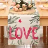 Amazon Novo Caminho de Mesa Dia dos Namorados Linho Toalha de Mesa Estampada Decoração de Casa Sofá Festa Decoração de Atmosfera Festiva
