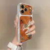 Capa para Celular Laranja Nuvem Cavalo Adequada para iPhone 17 Pro Max Apple 16 Pro Novo Modelo 15 Pro Nicho 16 Couro