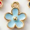 AA-2 Flor Feita à Mão DIY Pingente de Liga com Óleo Gotejado Pulseira Colar Charme Ornamentos Pingente Chaveiro Brincos