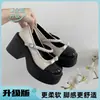 Zapatos Mary Jane Retro Franceses Pequeños de Cuero para Mujer 2026 Primavera Nuevo Estilo Suela Gruesa Tacón Grueso Con Falda JK Tacones Altos Zapatos de Salón