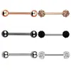 Amazon Juego de 6 Piezas de Acero Inoxidable Europeo y Americano Bola Redonda Doble Cabeza Shambhala Bola Llena de Diamantes Joyería para Piercing Joyería para la Lengua Clavo para la Lengua